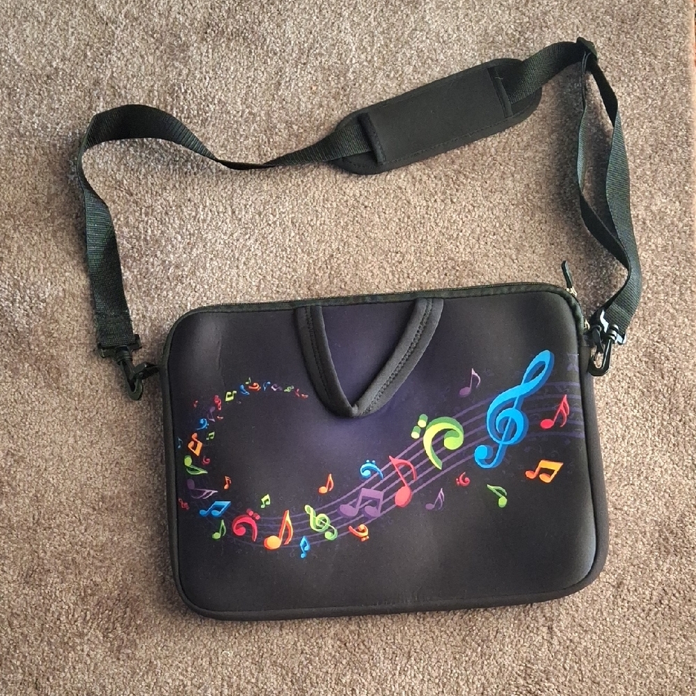 Black Music Note Tablet Sleeve